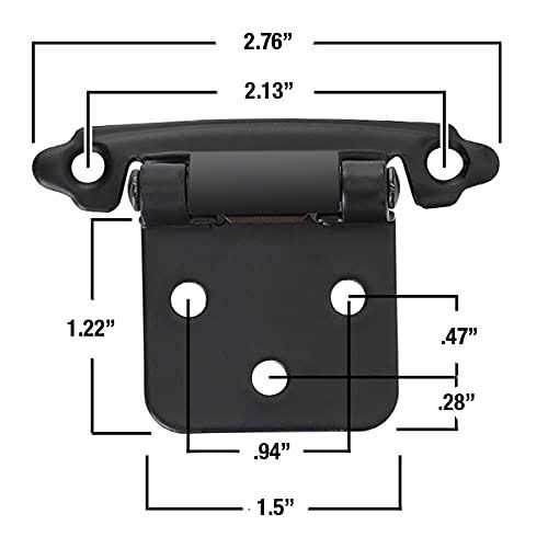 Overlay Cabinet Hinges 1/2 Inch 20 Pack Face Mount - Cheap Fitting