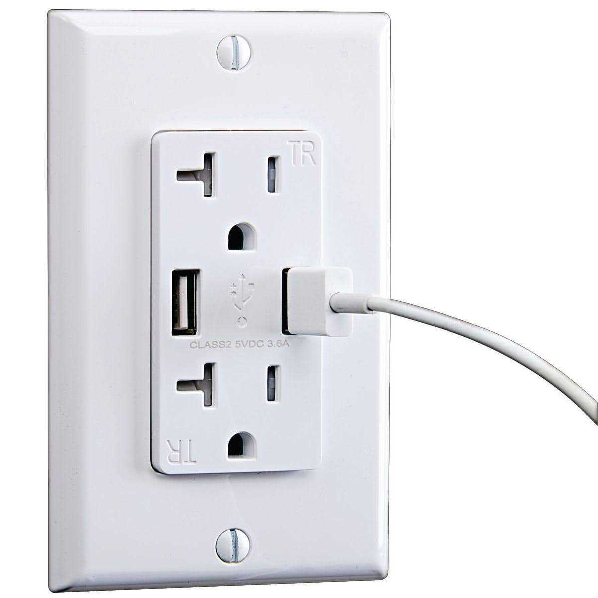 Armstrong 20 Amp 125v 2 USB Rapid Charging Outlet - Cheap Fitting