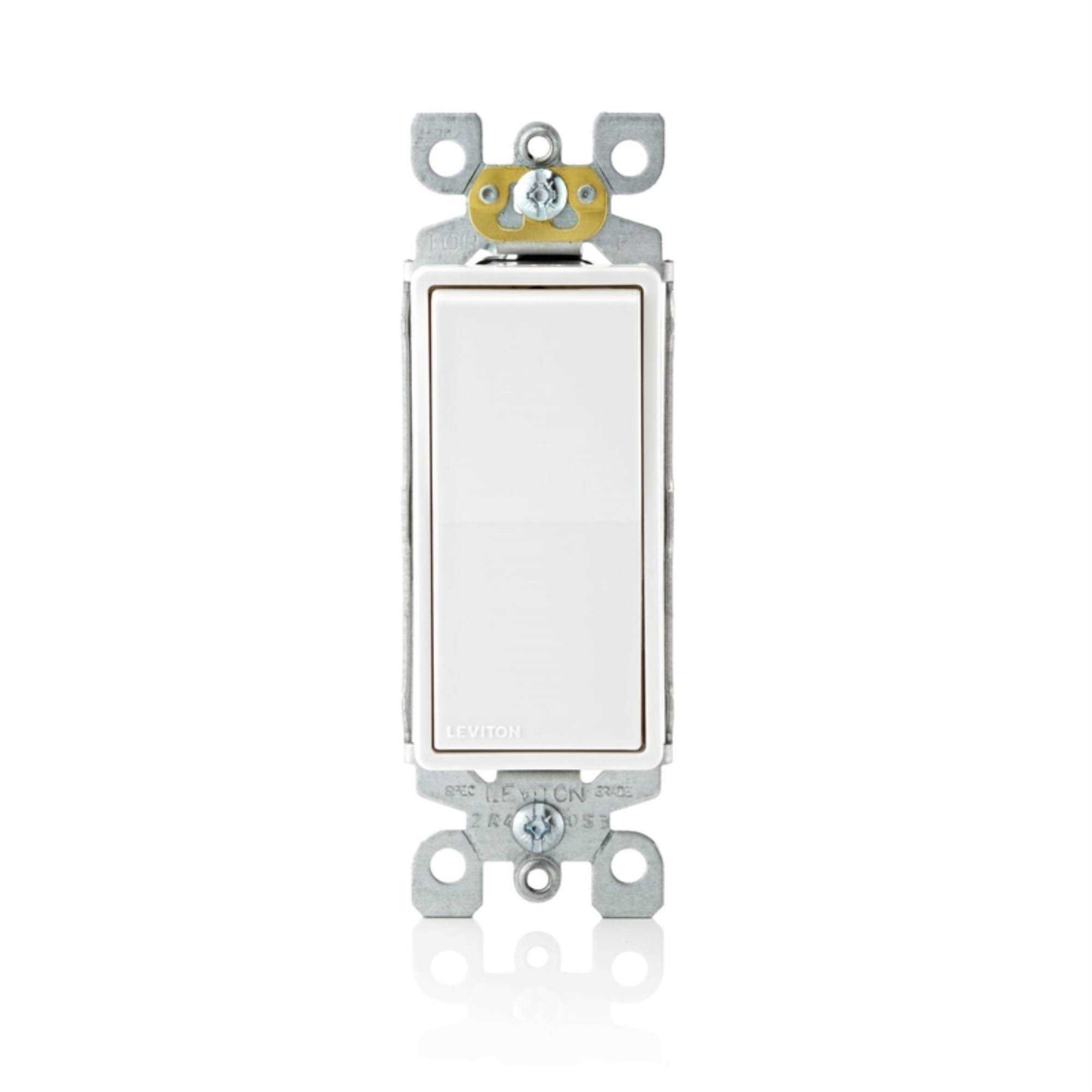 Leviton Decora 15 amps Single Pole Antimicrobial Treated Rocker AC Quiet Switch - Cheap Fitting
