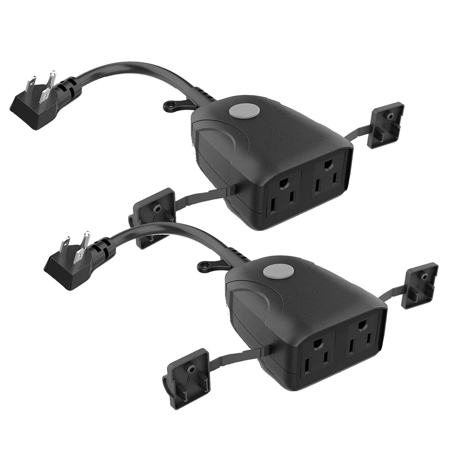 Feit Electric Smart Dual Outdoor Plug, WiFi Waterproof Plug, Grounded Sockets, Compatible with Alexa and Google Assistant - Cheap Fitting