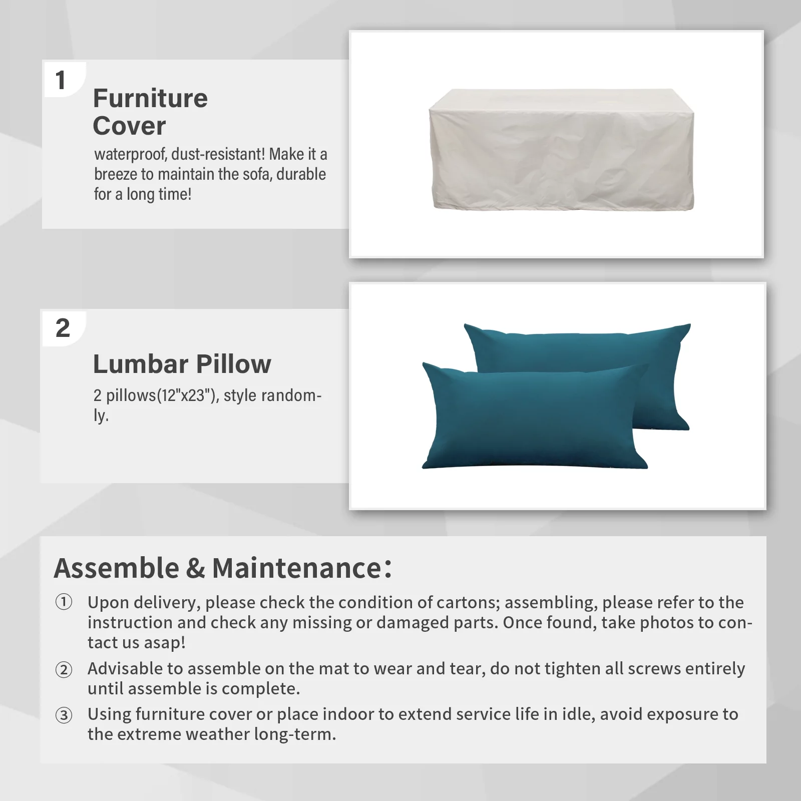 Waroom 3-Seat Patio Wicker Couch Outdoor Rattan Sofa Furniture Deep Seat High Back Non-Slip Cushiones, Gray - Cheap Fitting