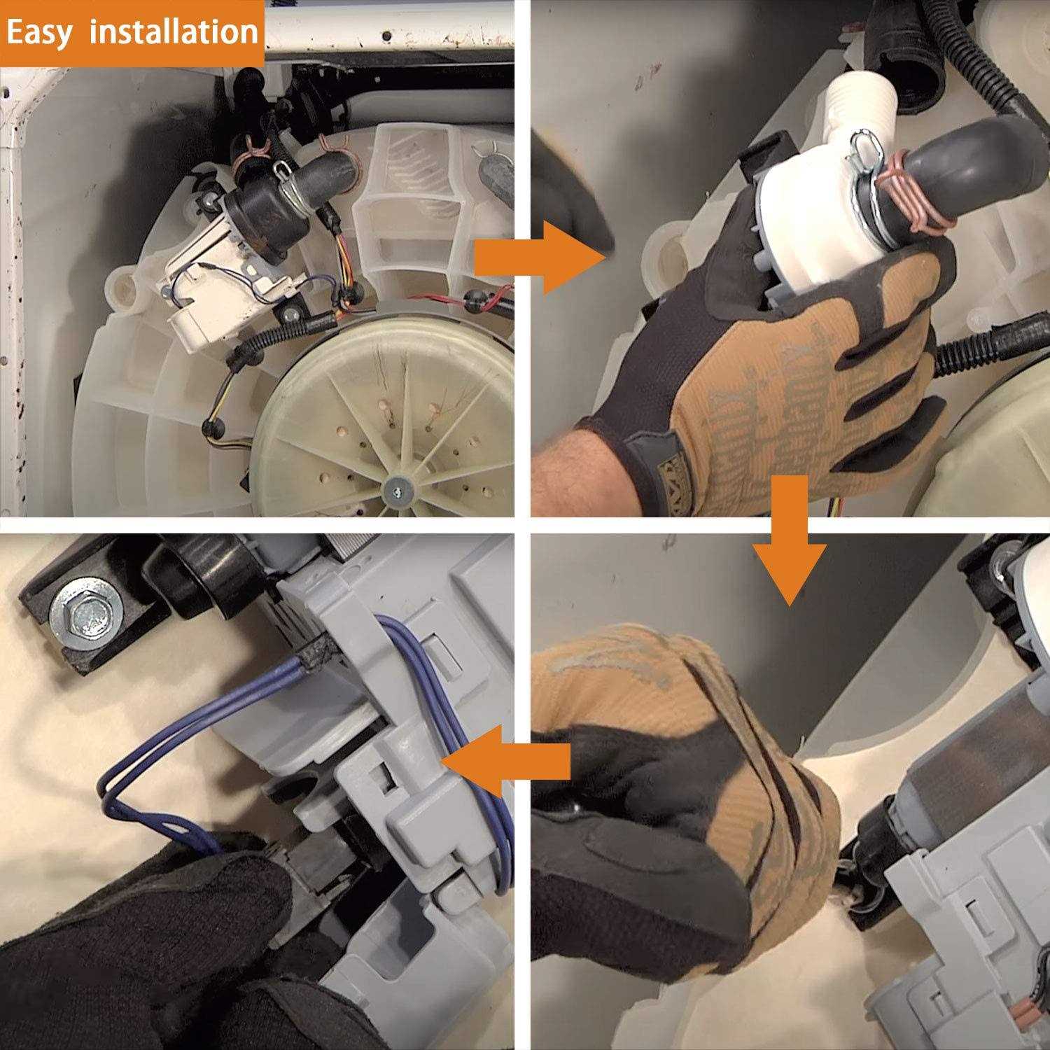 W10536347 W10155921 W10049390 Washer Drain Pump with 3 Mounting Screws by Beaquicy - Cheap Fitting