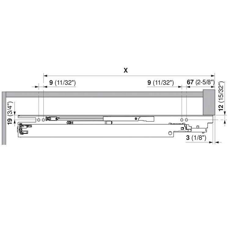 Blum TANDEM BLUMOTION 563H Undermount Drawer Slides 563H3050B - Cheap Fitting