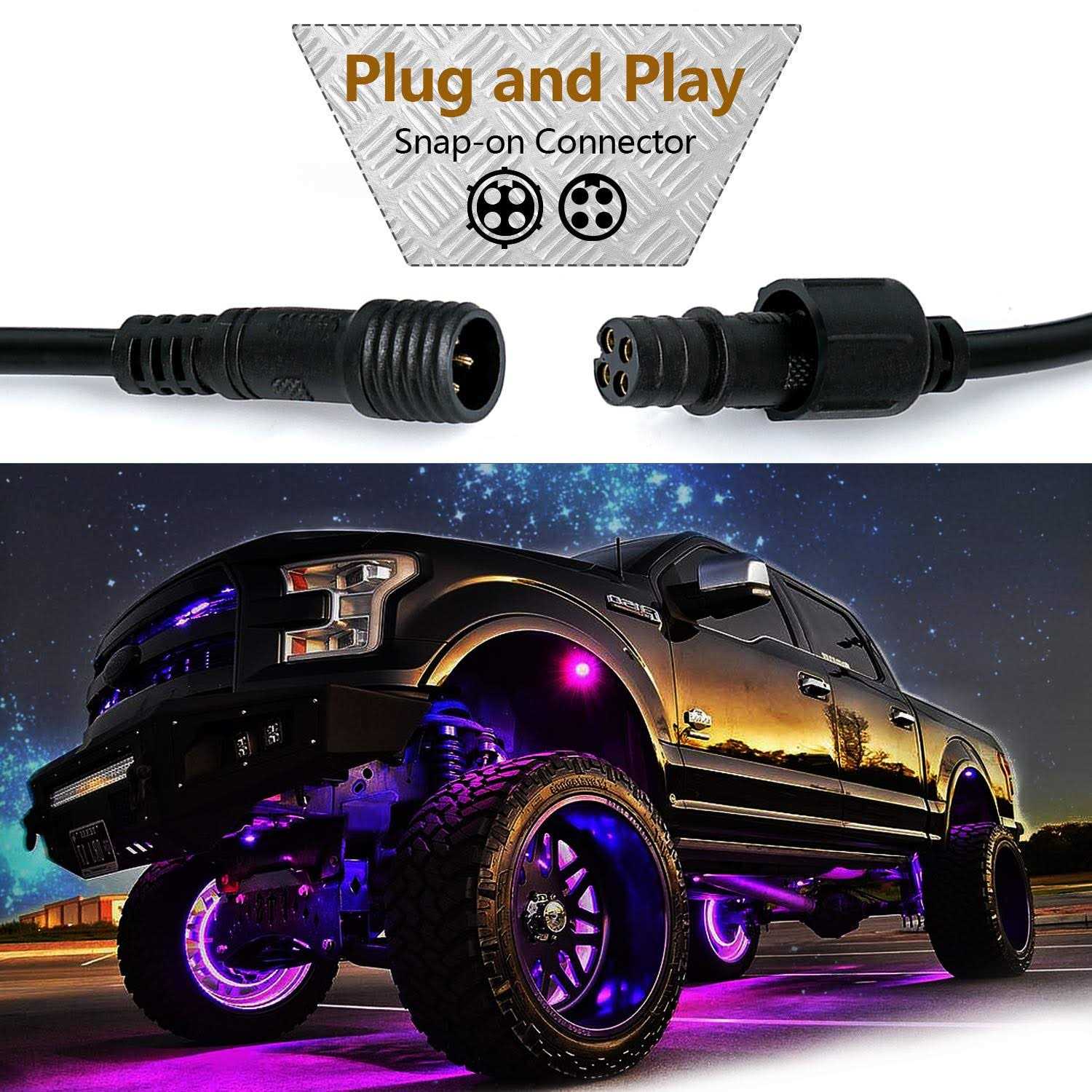 Ychow-tech 10ft 4Pin Extension Cable Cord Wire for 4 & 6 & 8 Pods RGB - Cheap Fitting