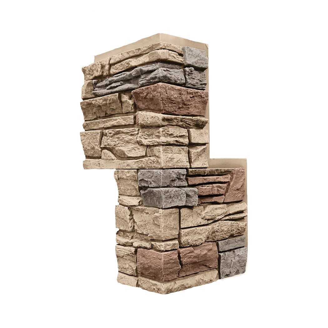 GenStone Faux Stacked Stone 90 Degree Outside Corner - Cheap Fitting