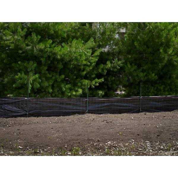 Mutual Industries 100 ft. Black Wire Backed Silt Fence - Cheap Fitting