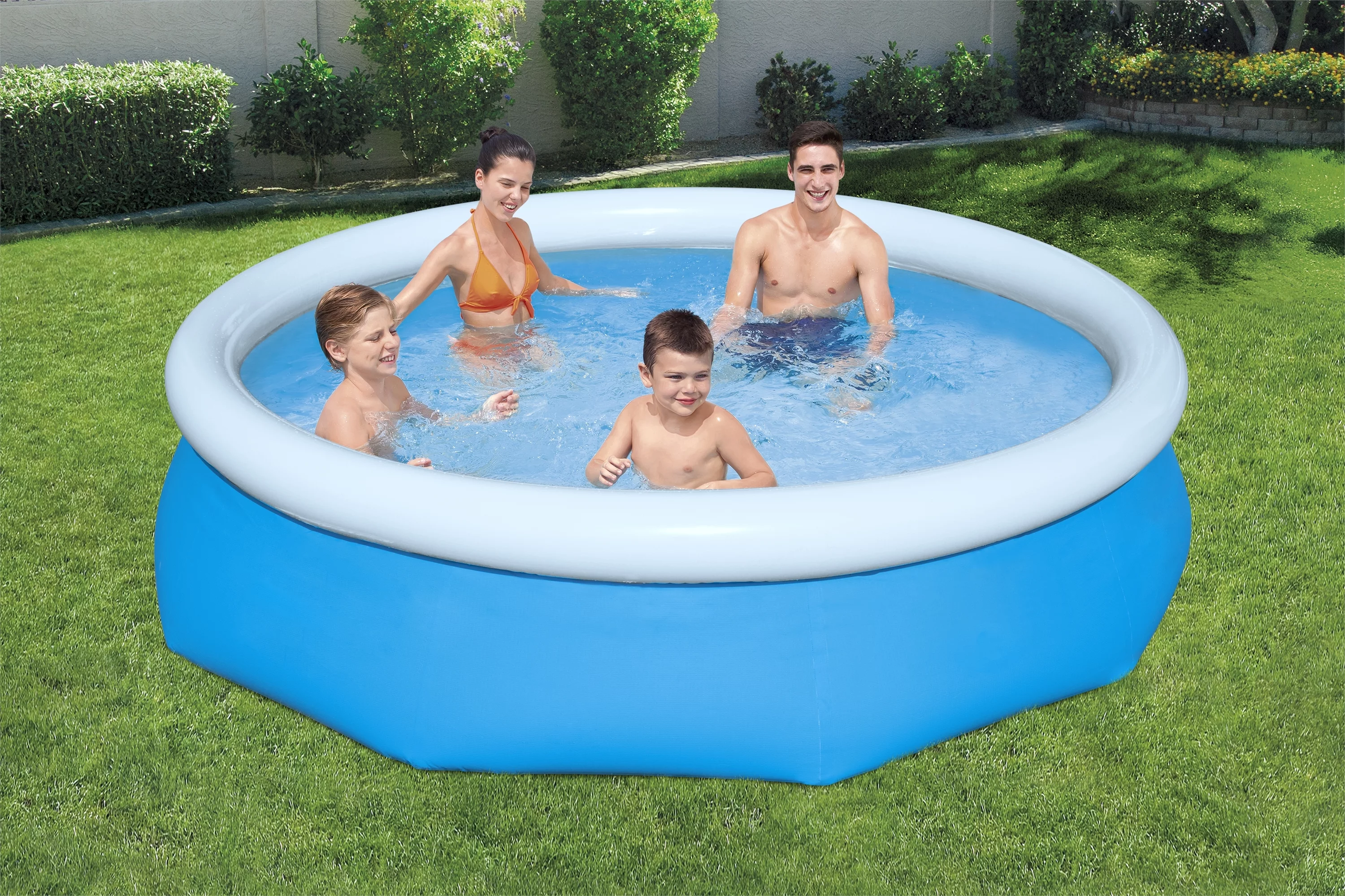 Bluescape Fast Set 10' x 30” Round Inflatable Soft Sided Above Ground Pool Set - Cheap Fitting