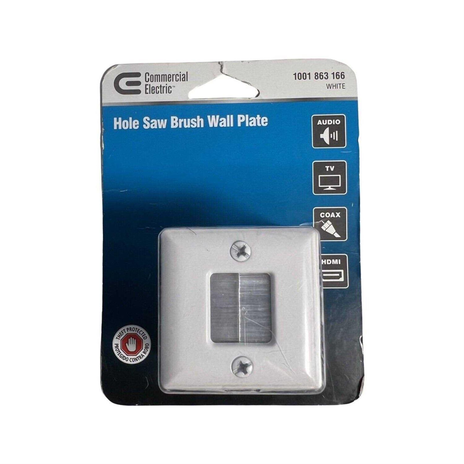 Commercial Electric 1-Gang Hole Saw Brush Plate - Cheap Fitting