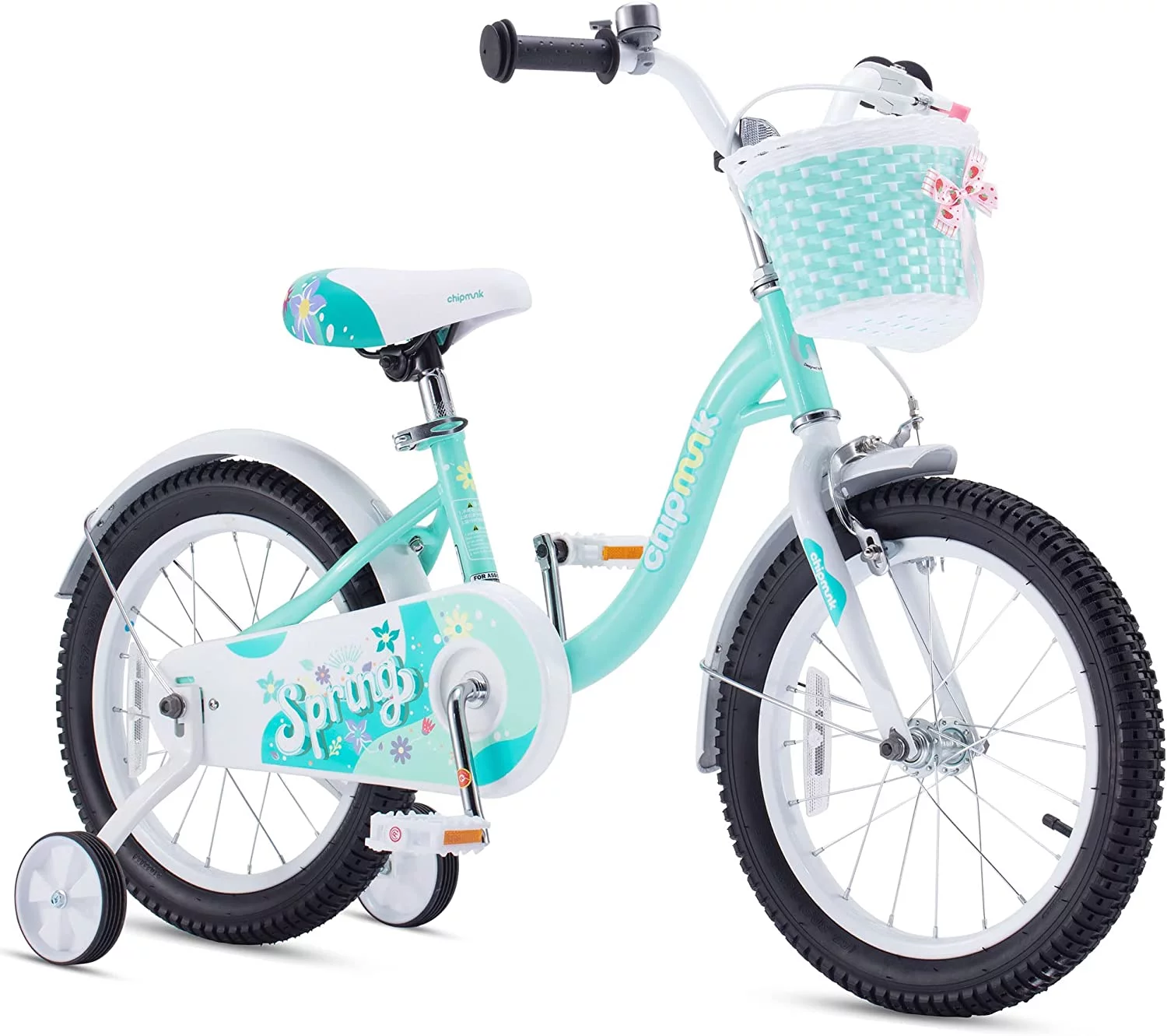 RoyalBaby Spring Kids Bike Girls 14 Inch Bicycle with Basket for Ages 3-9 Years Training Wheel Options Green - Cheap Fitting