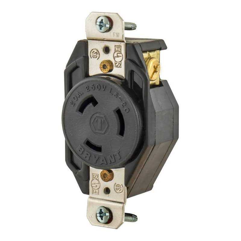 Bryant 70620FR – Locking Receptacle, 20A 250V, L6-20R, Black - Cheap Fitting