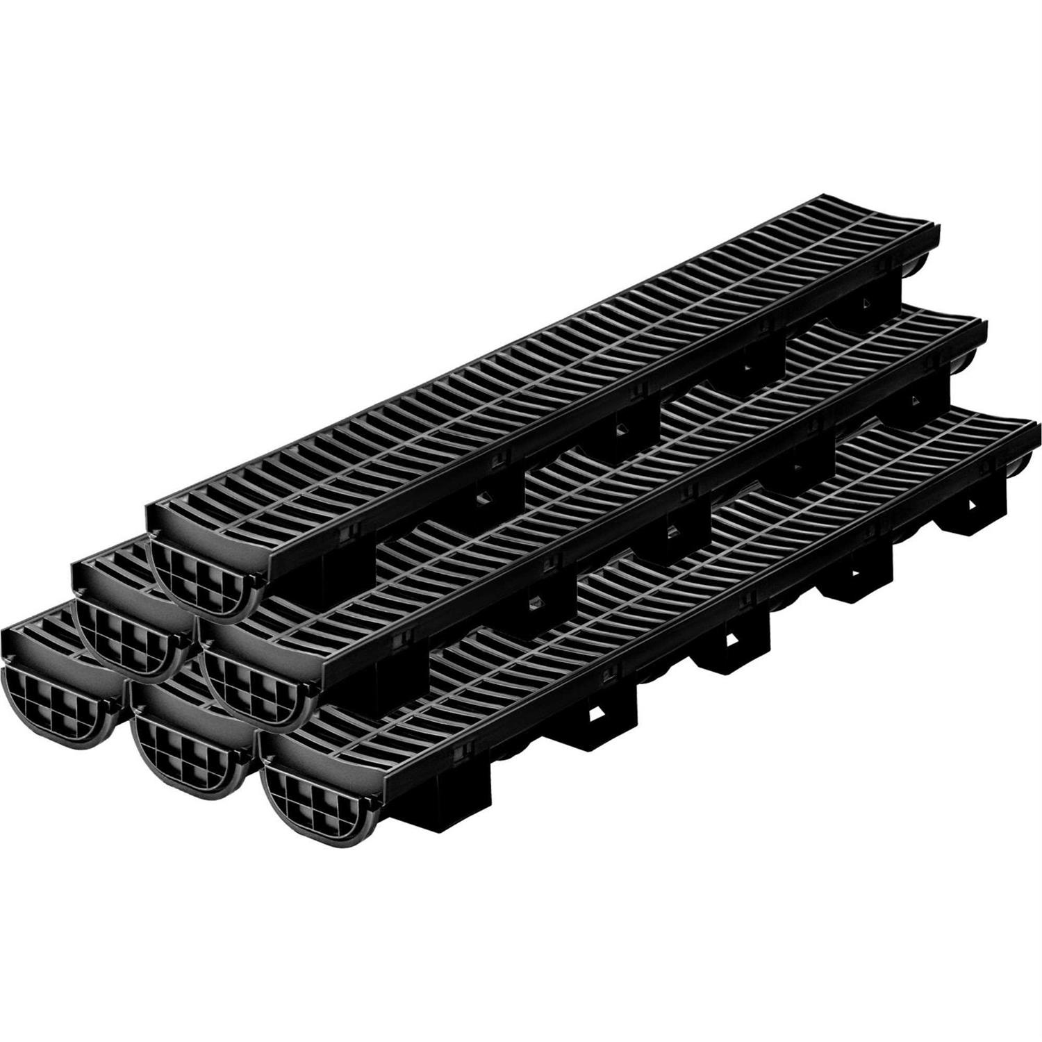 VEVOR Trench Drain System Channel Drain with Plastic Grate 5.8×3.1-Inch Hdpe Drainage Trench PSLGM100456SVQGGJV0 - Cheap Fitting