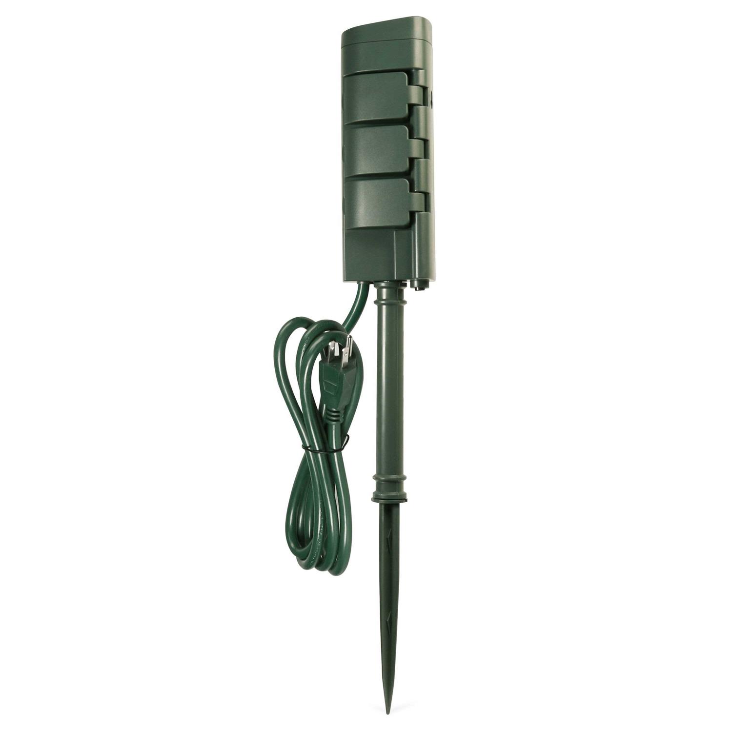 Feit Electric Outdoor 6 ft. L Green Smart Outlet Stake With WiFi - Cheap Fitting