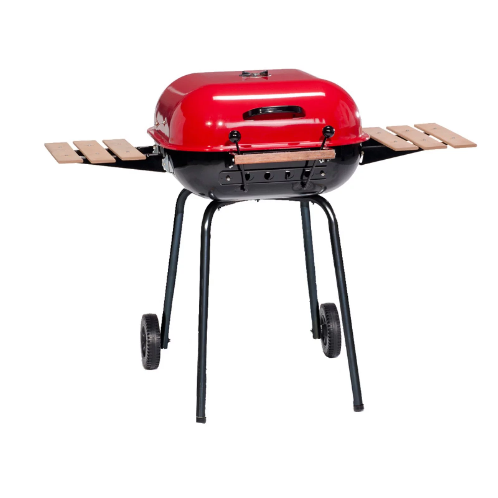 Americana Charcoal BBQ Steel Grill with Adjustable Cooking Grate and Side Table - Cheap Fitting