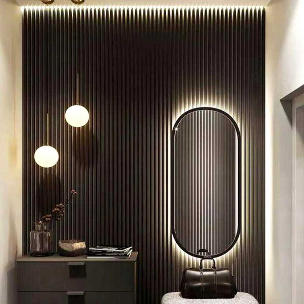 HIGHLANDERHOME 6-in x 94-in Smooth Dark Chestnut Wood Wall Panel WWC0016 - Cheap Fitting