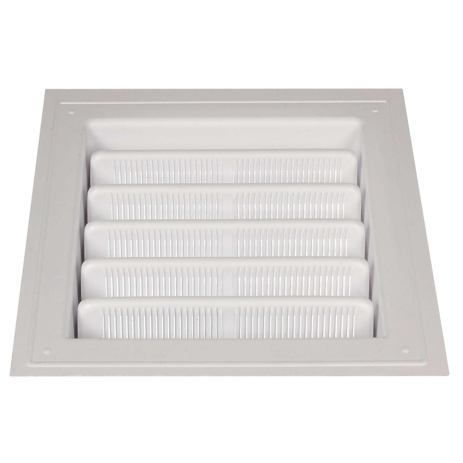Master Flow 12 in. W x 12 in. L White Plastic Wall Louver - Cheap Fitting