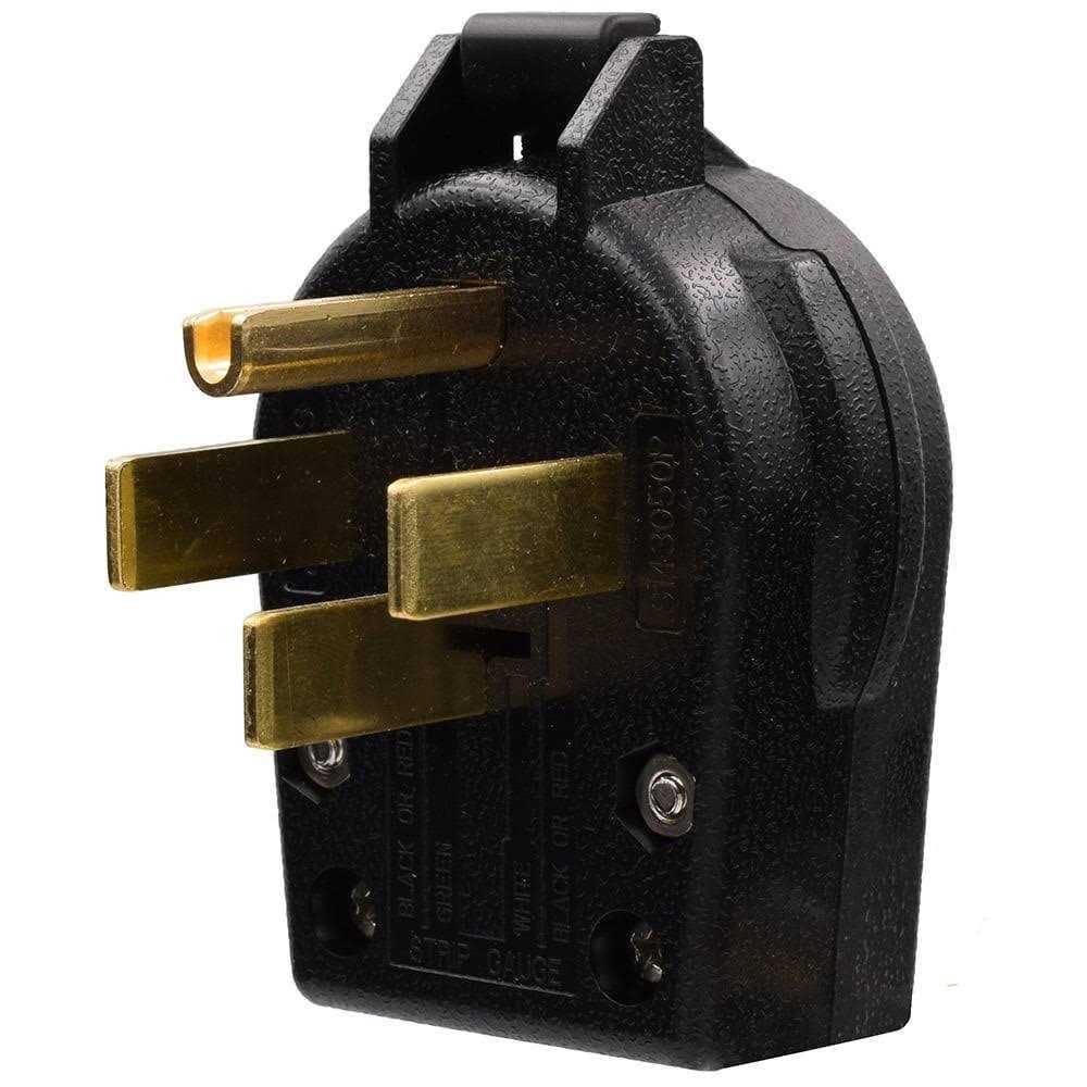 ELEGRP 30 Amp/50 Amp 125/250-Volt 3-Pole/4-Wire NEMA 14-30P/14-50P Grounded Straight Blade Angle Plug - Cheap Fitting