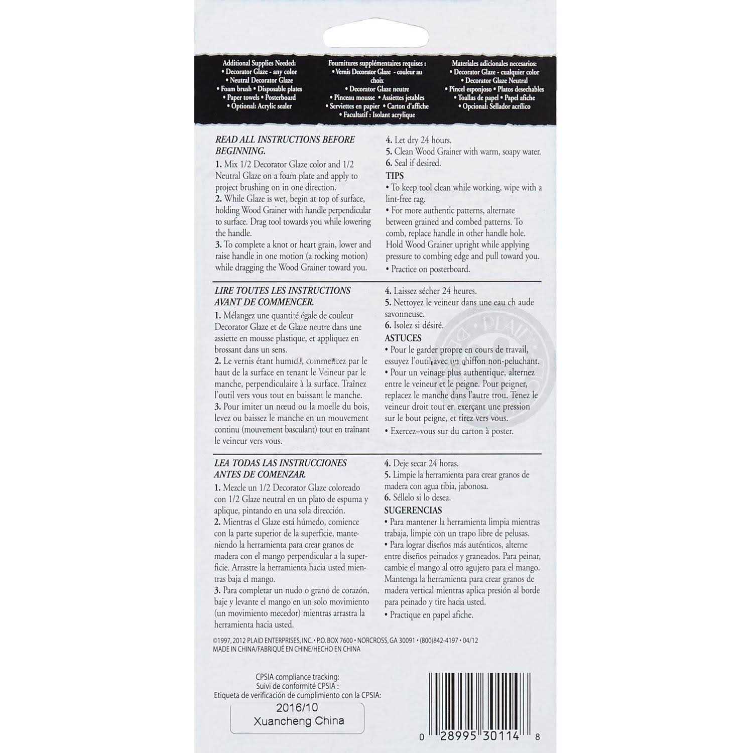 Plaid Tool Wood Grainer - Cheap Fitting