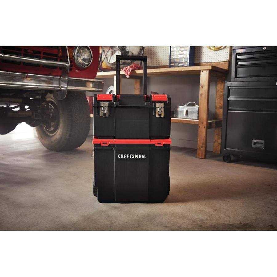 Craftsman DIY 19-in Red Plastic Wheels Lockable Tool Box - Cheap Fitting