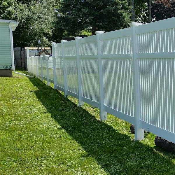 Weatherables 4 in. x 4 in. x 8 ft. White Vinyl Fence Blank Post - Cheap Fitting