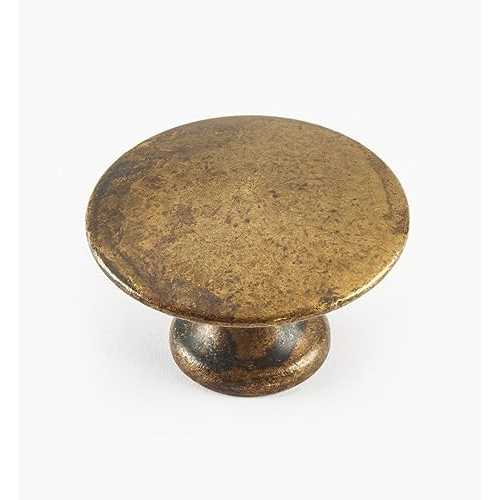 Marella Distressed Antique Brass Flat Top Knob | Antique Brass | Knobs Brass - Cheap Fitting