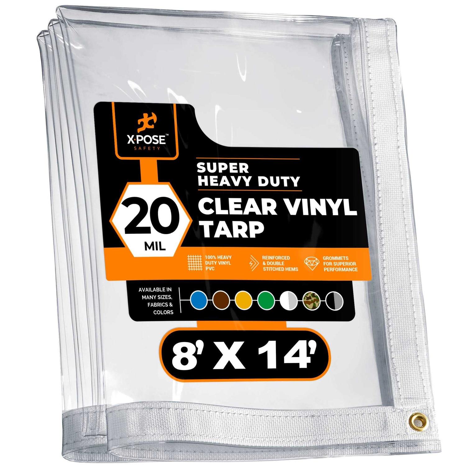 Xpose Safety 6′ x Heavy Duty 20 Mil Clear PVC Vinyl Tarp CVT - Cheap Fitting
