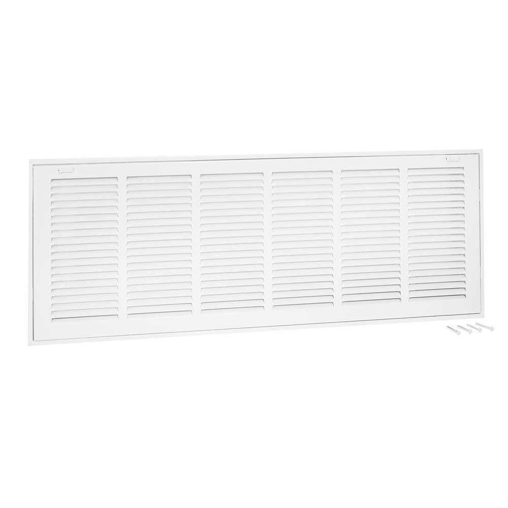 EZ-FLO 10-in x 30-in Steel White Sidewall/Ceiling Return Air Filter Grille 61672 - Cheap Fitting
