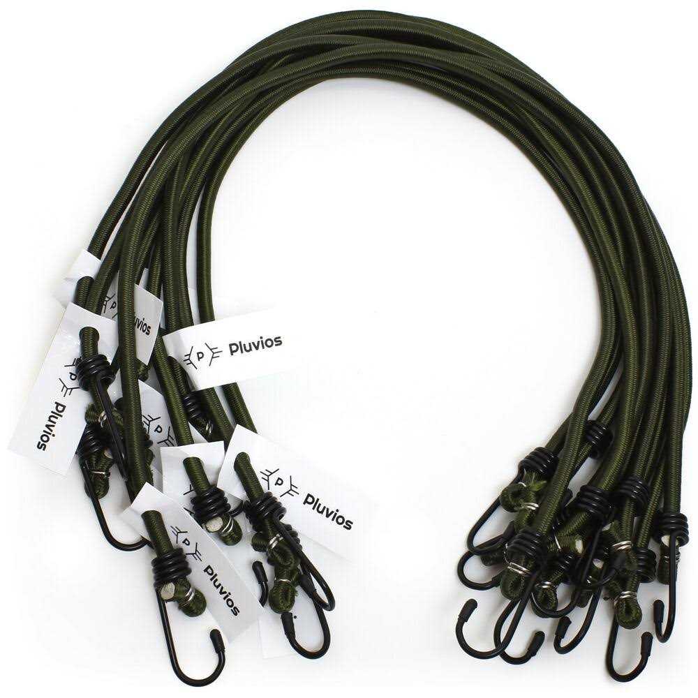 Pluvios Bungee Cords with Hooks Heavy Duty Outdoor 10 Pack – Choice of Sizes - Cheap Fitting