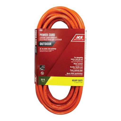 Ace Outdoor Orange Extension Cord SJTW - Cheap Fitting