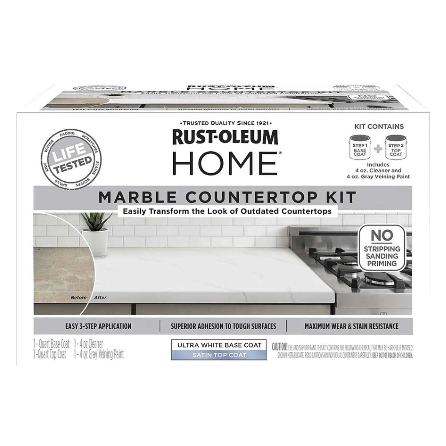 Rust-Oleum 384964 Home Countertop Kit Marble with Satin Top-Coat Kit - Cheap Fitting
