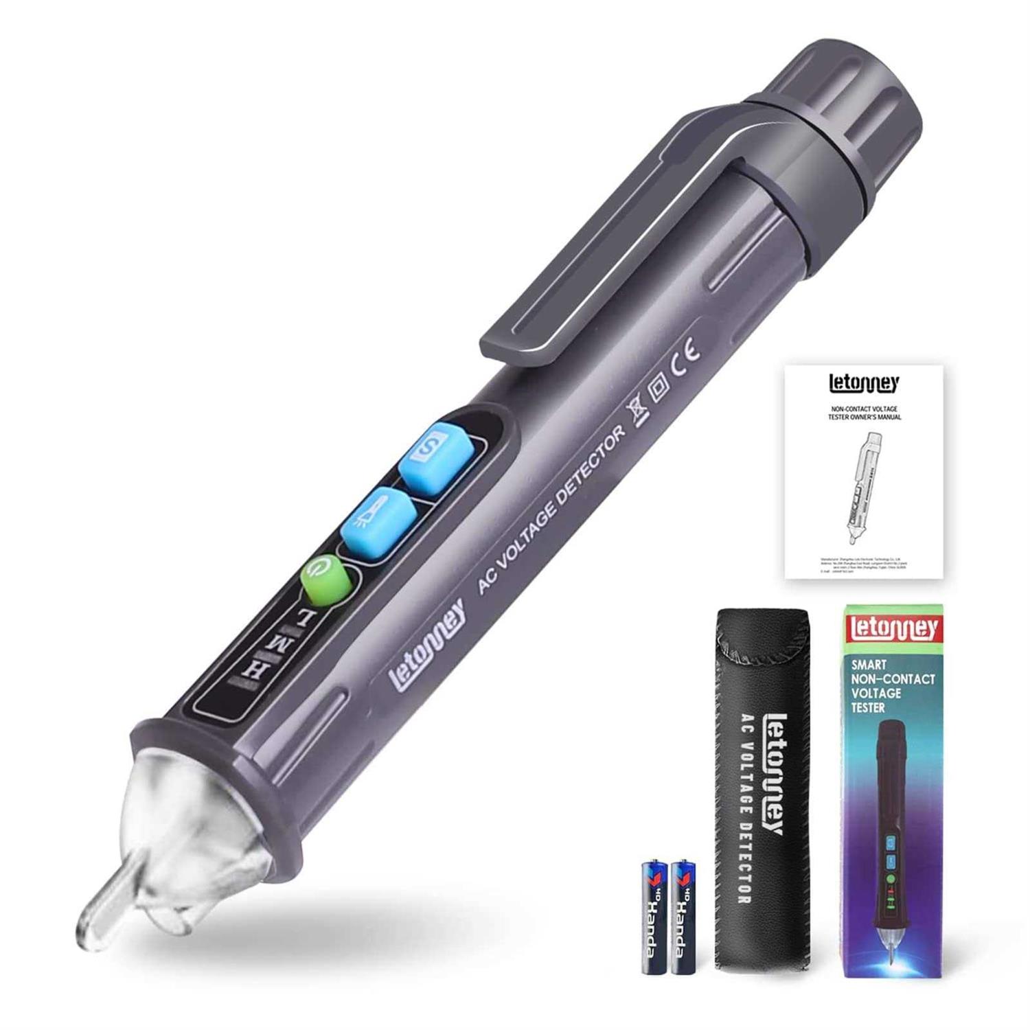 LETONNEY Non-Contact Voltage Tester Electrical Tester with Dual Range AC 12V/48V-1000V Live/Null Wire Tester - Cheap Fitting