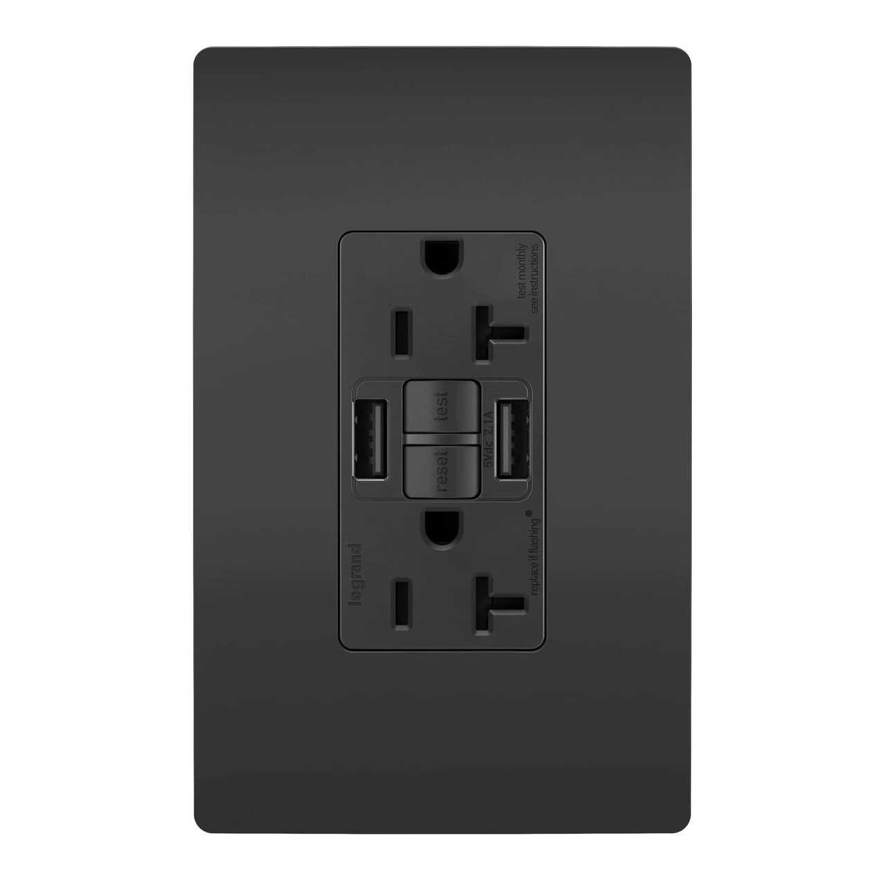 Legrand P&S 2097TRUSBAA Self-Test GFCI Receptacle Tamper-Resistant 20A W/USB Aa - Cheap Fitting