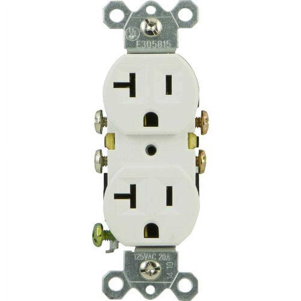 GE Grounding Duplex Receptacle White - Cheap Fitting