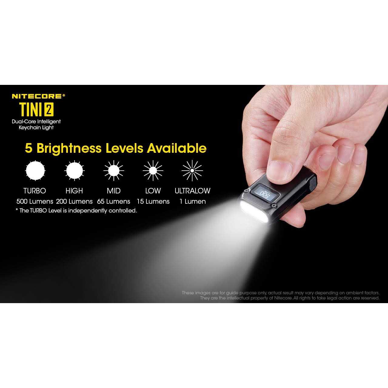 Nitecore TINI 2 Keychain Flashlight 500 Lumen USB-C Rechargeable Charging - Cheap Fitting