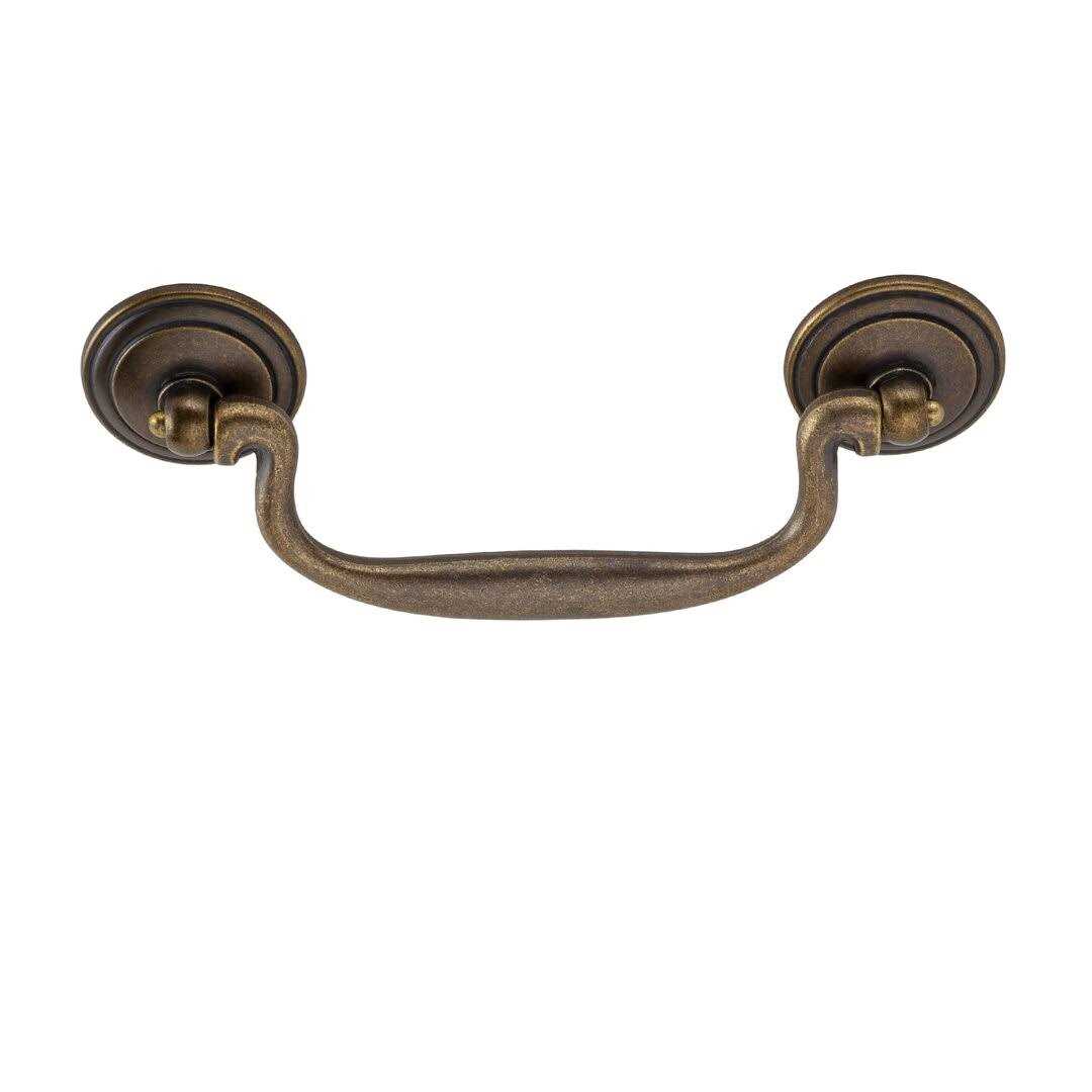 Sumner Street Home Hardware Furniture Hardware 4-in Center to Center Antique Brass Rectangular Bail/Drop Drawer Pulls RL021897 - Cheap Fitting