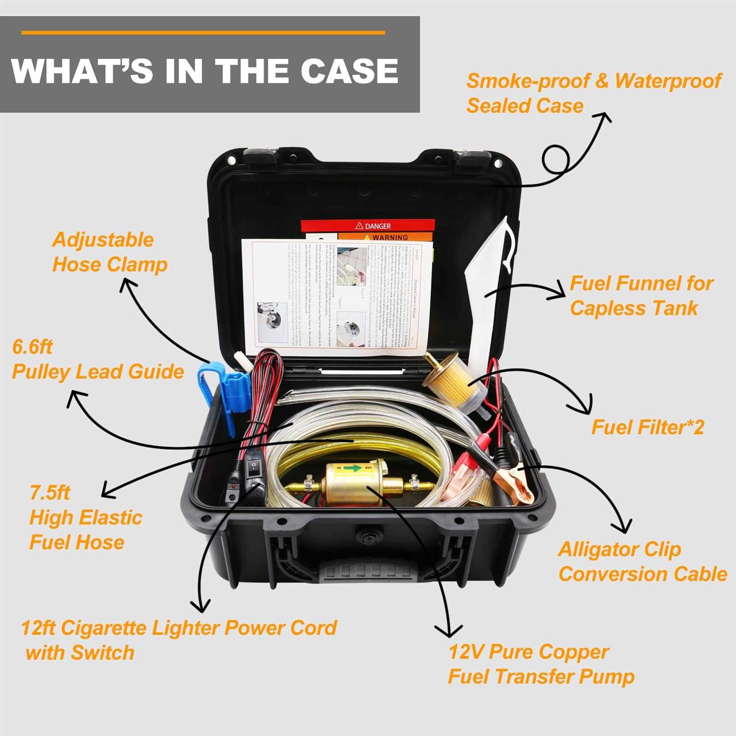 Fuel Transfer Pump 12V, Moves Up to 30 Gallons Of Gas or Diesel Per Hour - Cheap Fitting