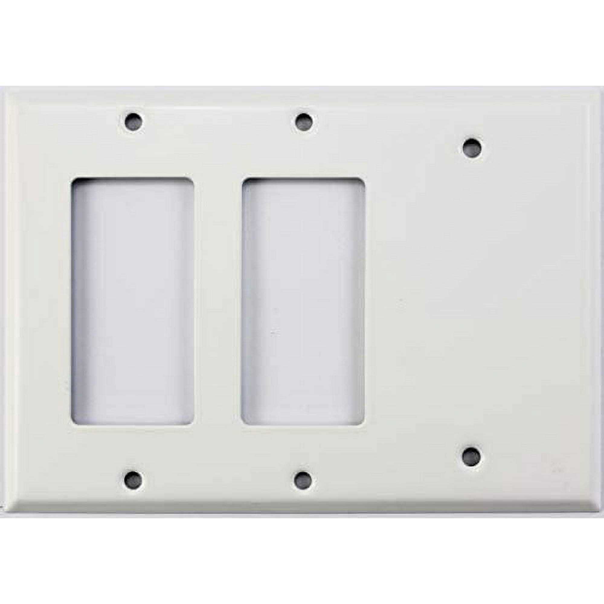 Smooth White 3 Gang Combo Wall Plate - Cheap Fitting