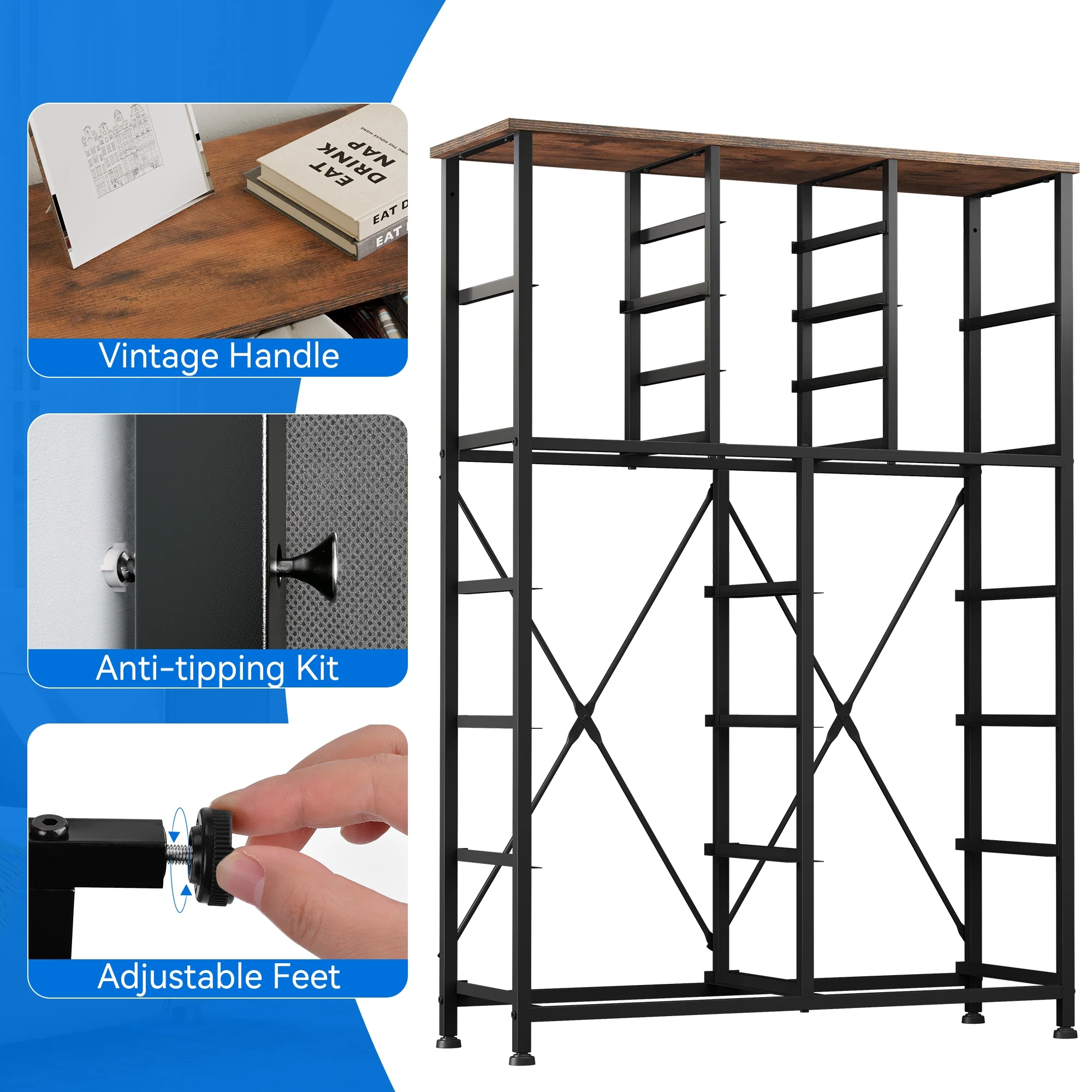 Dextrus 16 Drawer Dresser, Tall Fabric Dresser for Bedroom, Large Chest of Drawers, with Sturdy Metal Frame and Wooden Top - Cheap Fitting