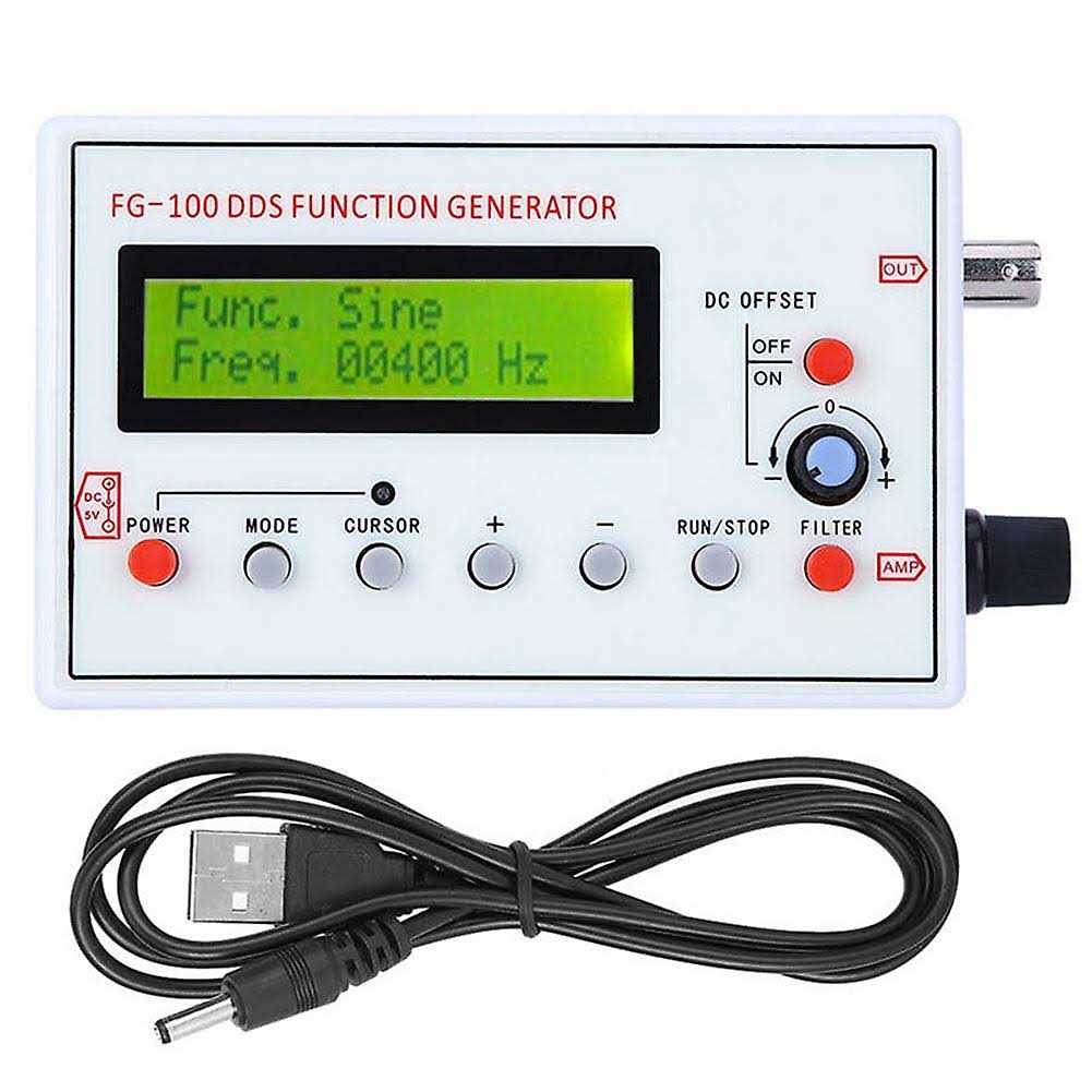 Fg-100 Dds Function Signal Generator Frequency Counter 1HZ – 500kHz Sine+Square+Triple-cornered Waveform, White - Cheap Fitting