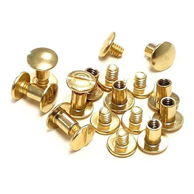 Hill Leather Company 10 Pack Solid Brass Chicago Screw - Cheap Fitting