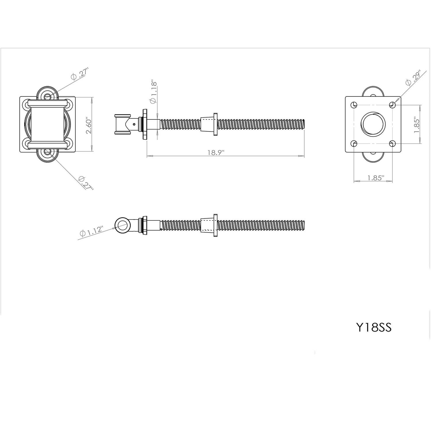 Yost Y18SS 18 Inch Vise Screw - Cheap Fitting