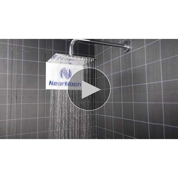Rain Shower head, NearMoon High Flow Stainless Steel Square Rainfall ShowerHead, Waterfall Bath Shower Body Covering, Ceiling or Wall Mount - Cheap Fitting