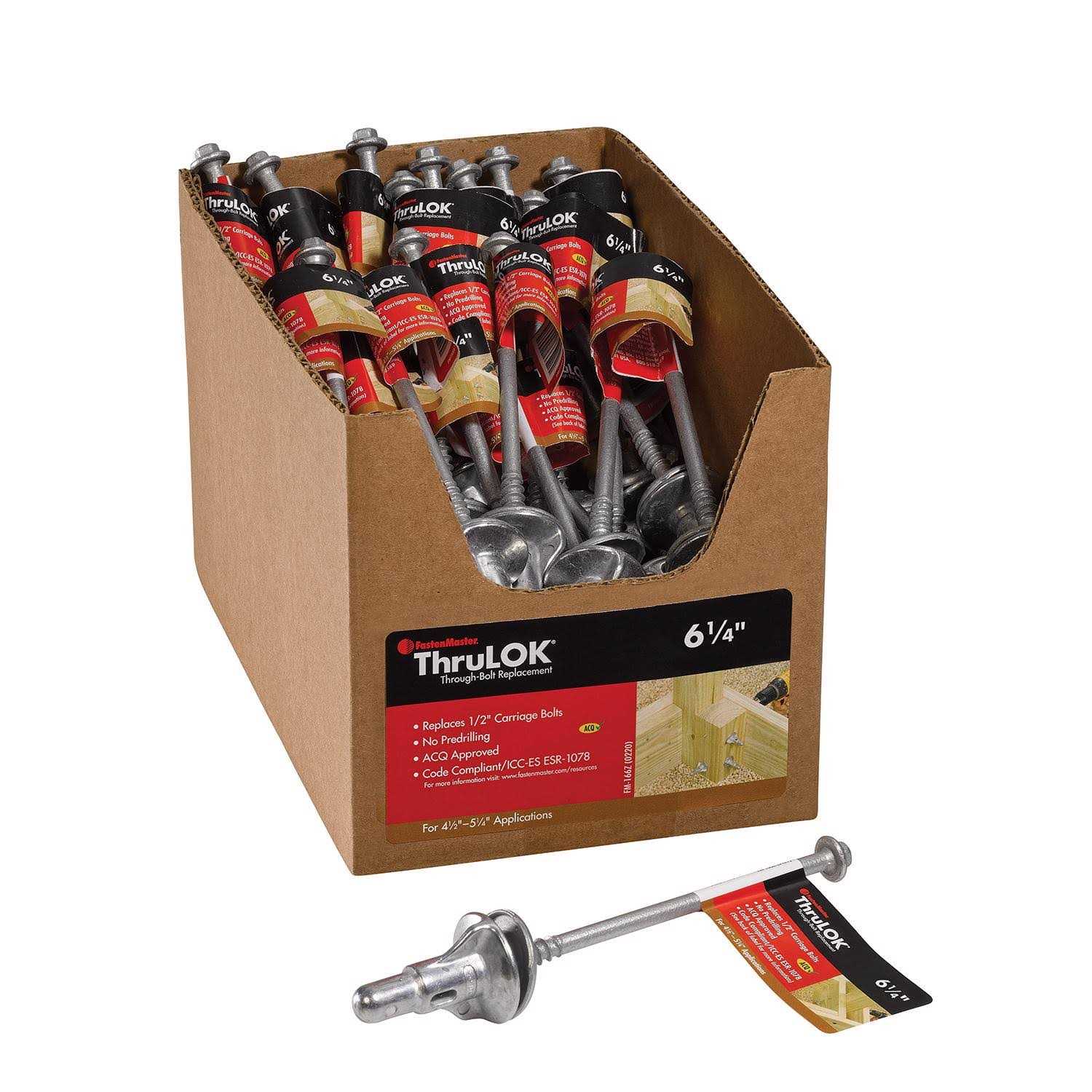 FastenMaster 5038854 0.5 x 6.25 in. Thrulok Hex Galvanized Steel Lag Screw FMTHR614-INDY - Cheap Fitting