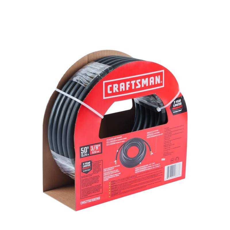 Craftsman 50 ft x 3/8 in Rubber Air Hose 300 psi - Cheap Fitting