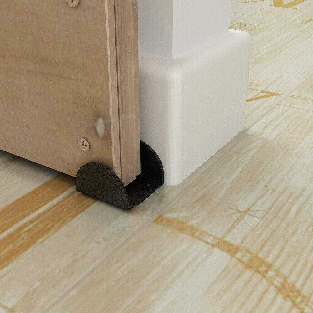 JUBEST 2 Pack Matte Black Floor Guide Floor Mount Sliding Barn Door Hardware - Cheap Fitting