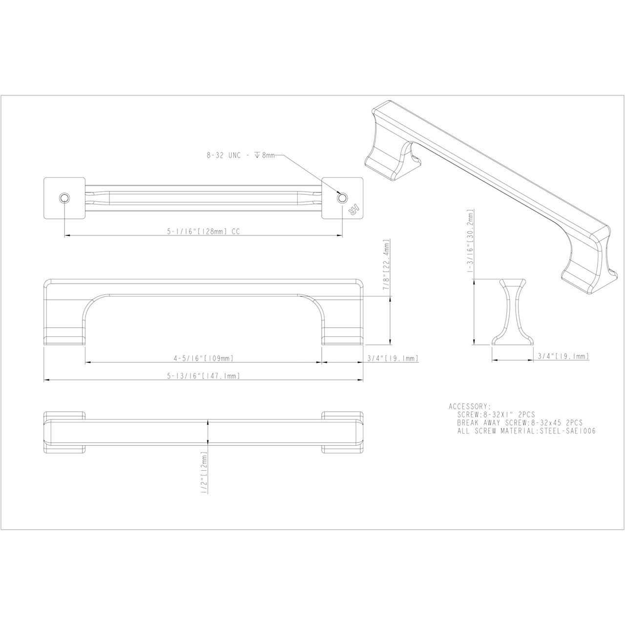 Jeffrey Alexander 752 Sullivan Cabinet Pull - Cheap Fitting