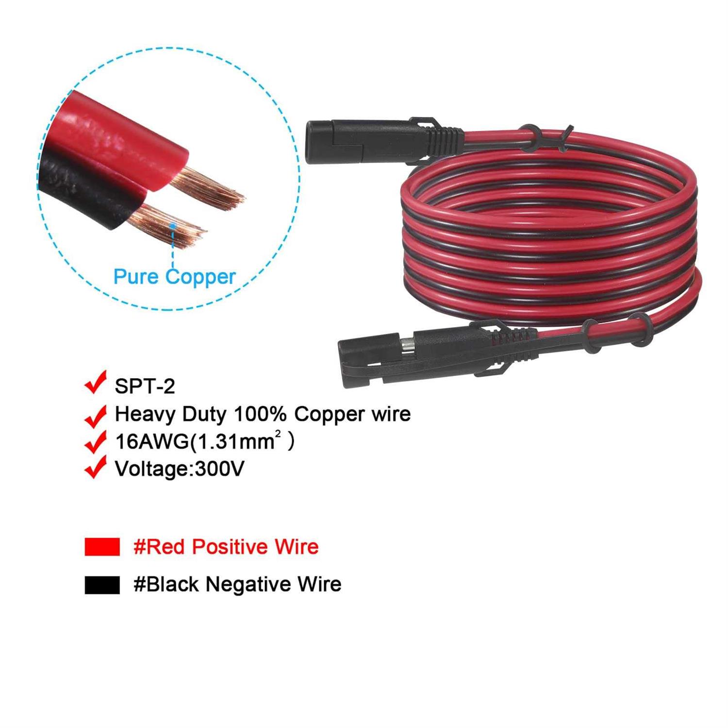 SAE to SAE Extension Cable 16AWG - Cheap Fitting
