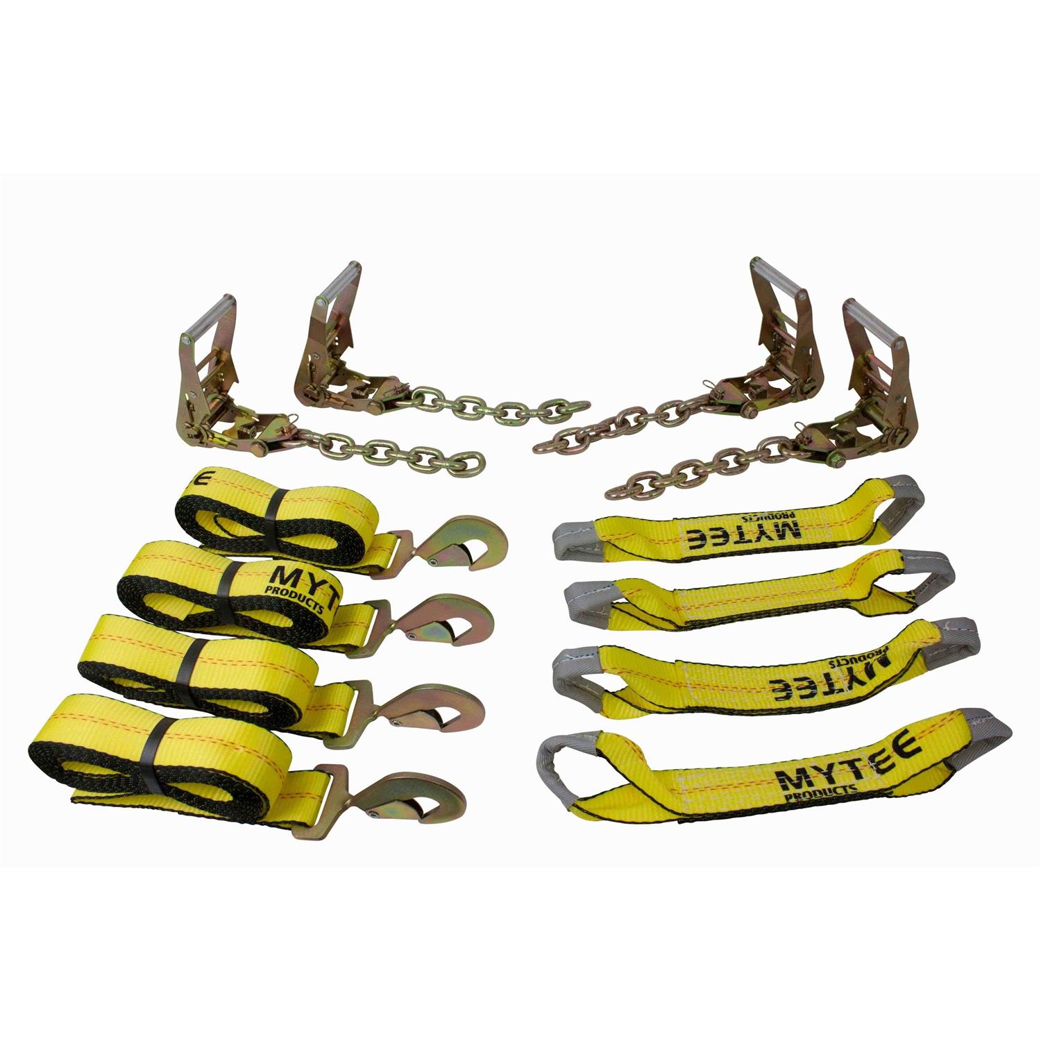 Mytee Products 8 Point Roll Back Vehicle Tie Down Kit with Chain Extension on Both Ends - Cheap Fitting