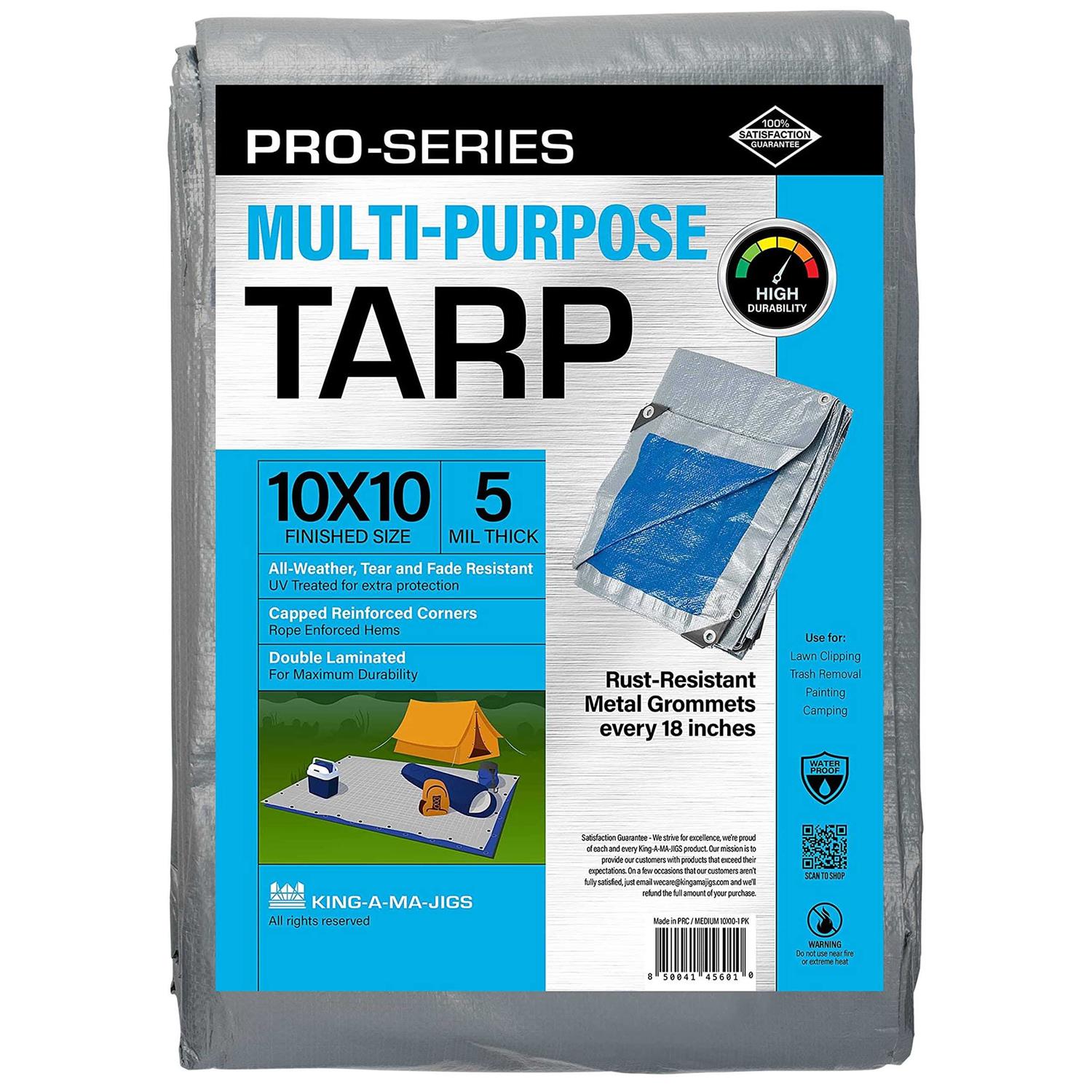 Tarp, Waterproof Plastic Poly 5.5 Mil Thick Tarpaulin with Metal Grommets Every 18in	Tarp, Waterproof Plastic Poly 5.5 Mil Thick Tarpaulin with Metal Grommets Every 18in - Cheap Fitting