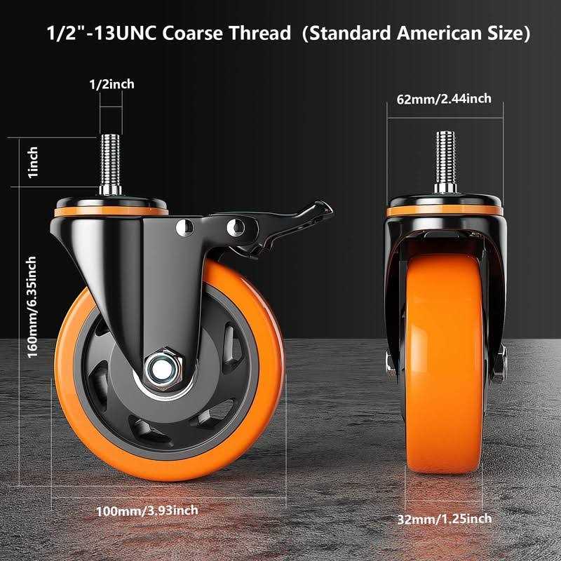 YUPEZOP 4 Inch Caster Wheels 2200Lbs Threaded Stem Casters Set of Heavy Duty - Cheap Fitting