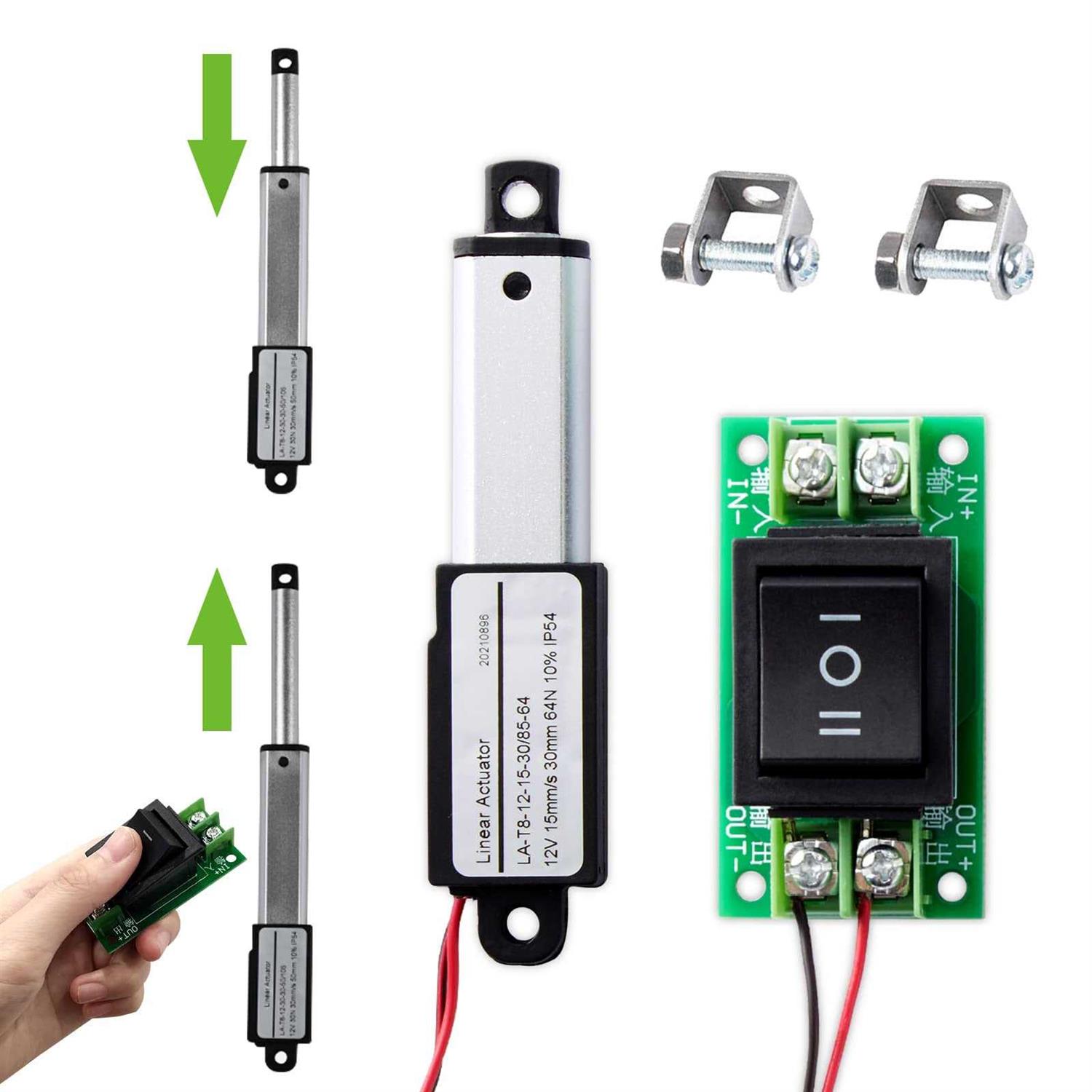 Micro Electric Linear Actuator with Controller 2 Stroke Mini Motion Actuator 12V DC - Cheap Fitting